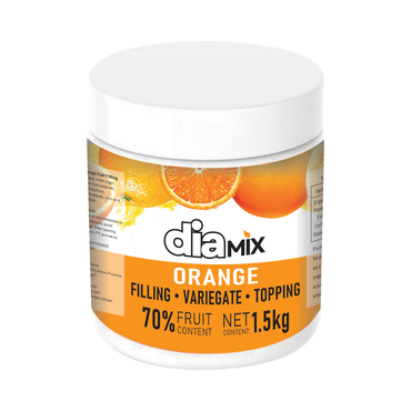 Orange with Pulp Filling – 70% Fruit | DIAMIX Variegate & Topping | Distributed by Dia Supplies®