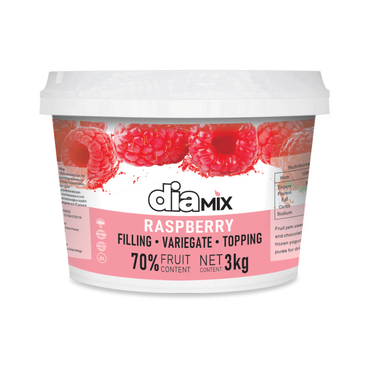 Raspberry with Seeds Filling – 70% Fruit | DIAMIX Variegate & Topping | Distributed by Dia Supplies®