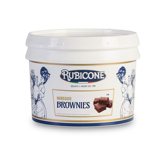 Variegato Brownies F118 – Dark Chocolate Ripple with Brownie Pieces for Gelato | Made in Italy by Rubicone & Distributed by Dia Supplies®