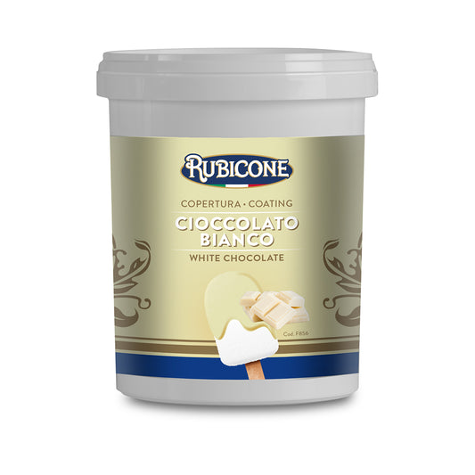 White Chocolate Coating F856 – Crunchy White Chocolate Coating for Gelato Sticks | Made in Italy by Rubicone & Distributed by Dia Supplies®