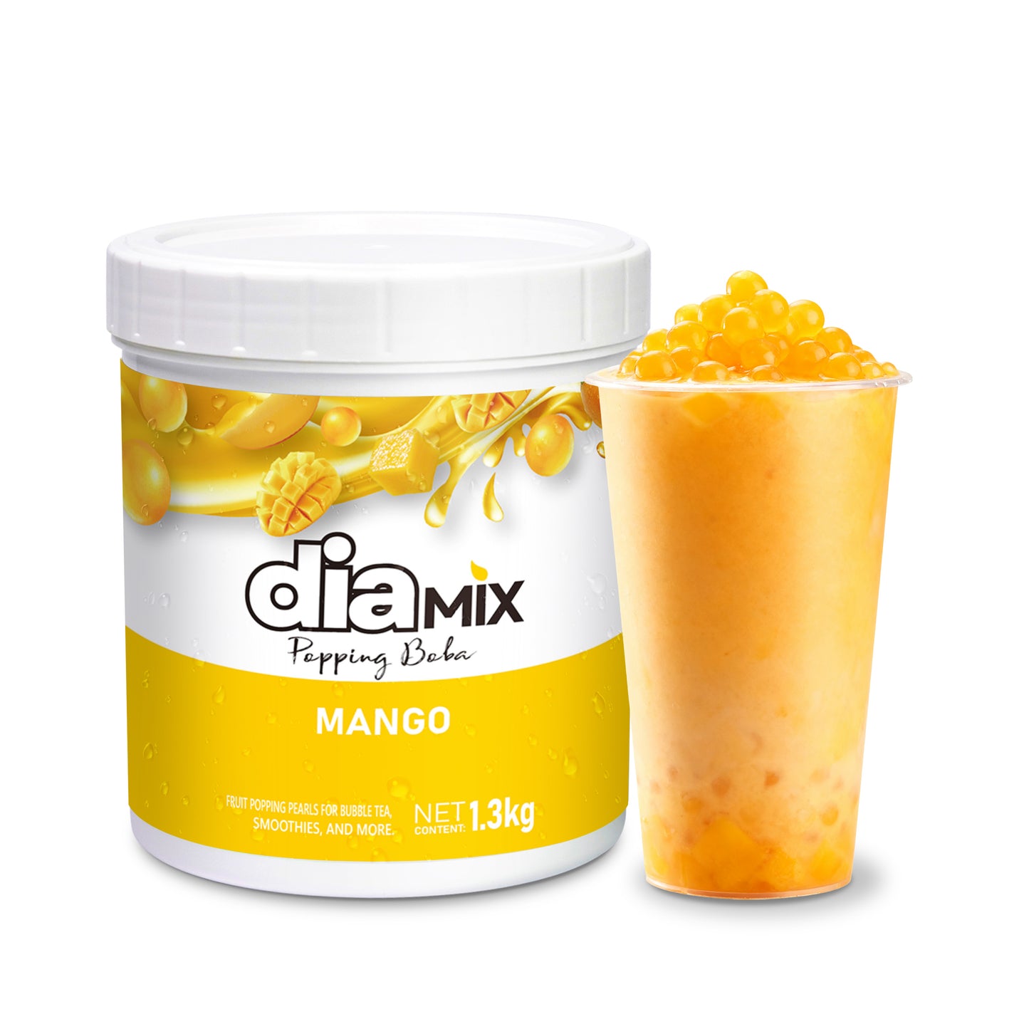 Mango Popping Pearls 1.3kg Fruit Boba Caviar for Desserts and Beverages