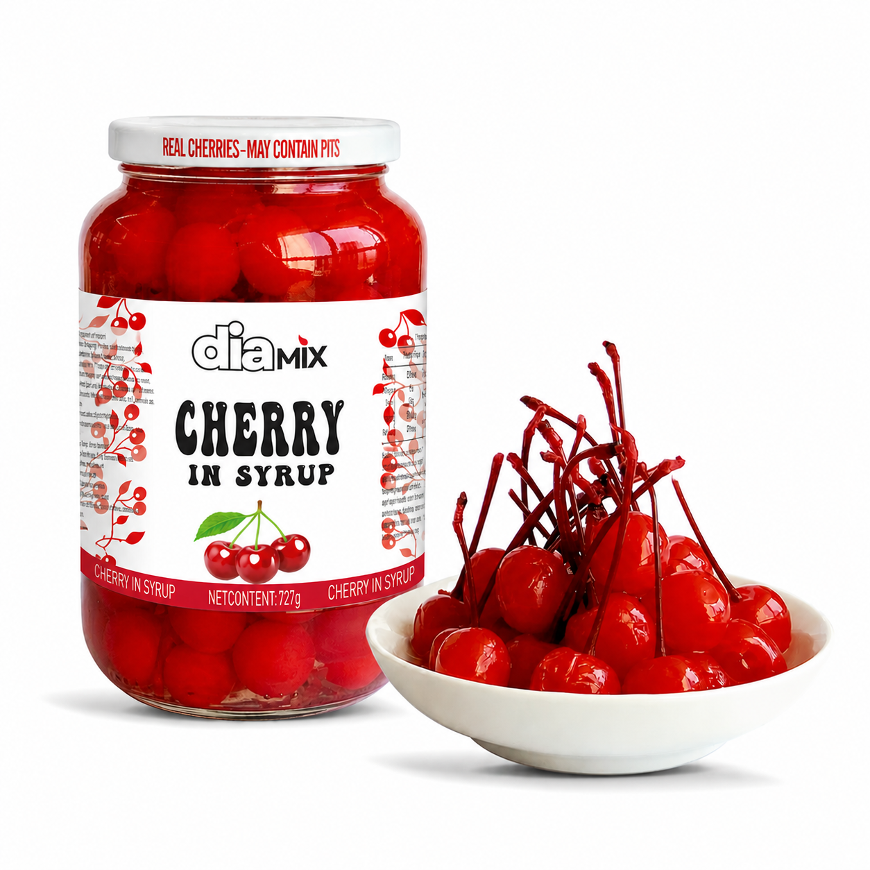 Cherry in Syrup 710g – 100% Fruit | DIAMIX Topping & Dessert | Distributed by Dia Supplies®