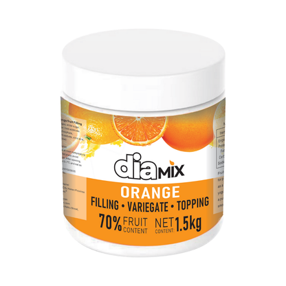 Orange with Pulp 1.5Kg Filling – 70% Fruit | DIAMIX Variegate & Topping | Distributed by Dia Supplies®