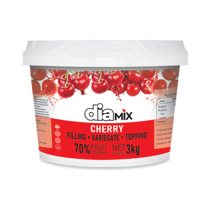 Cherry Amarena Jumbo 3Kg Filling – 70% Fruit, 3cm Full Pieces | DIAMIX Variegate & Topping | Distributed by Dia Supplies®