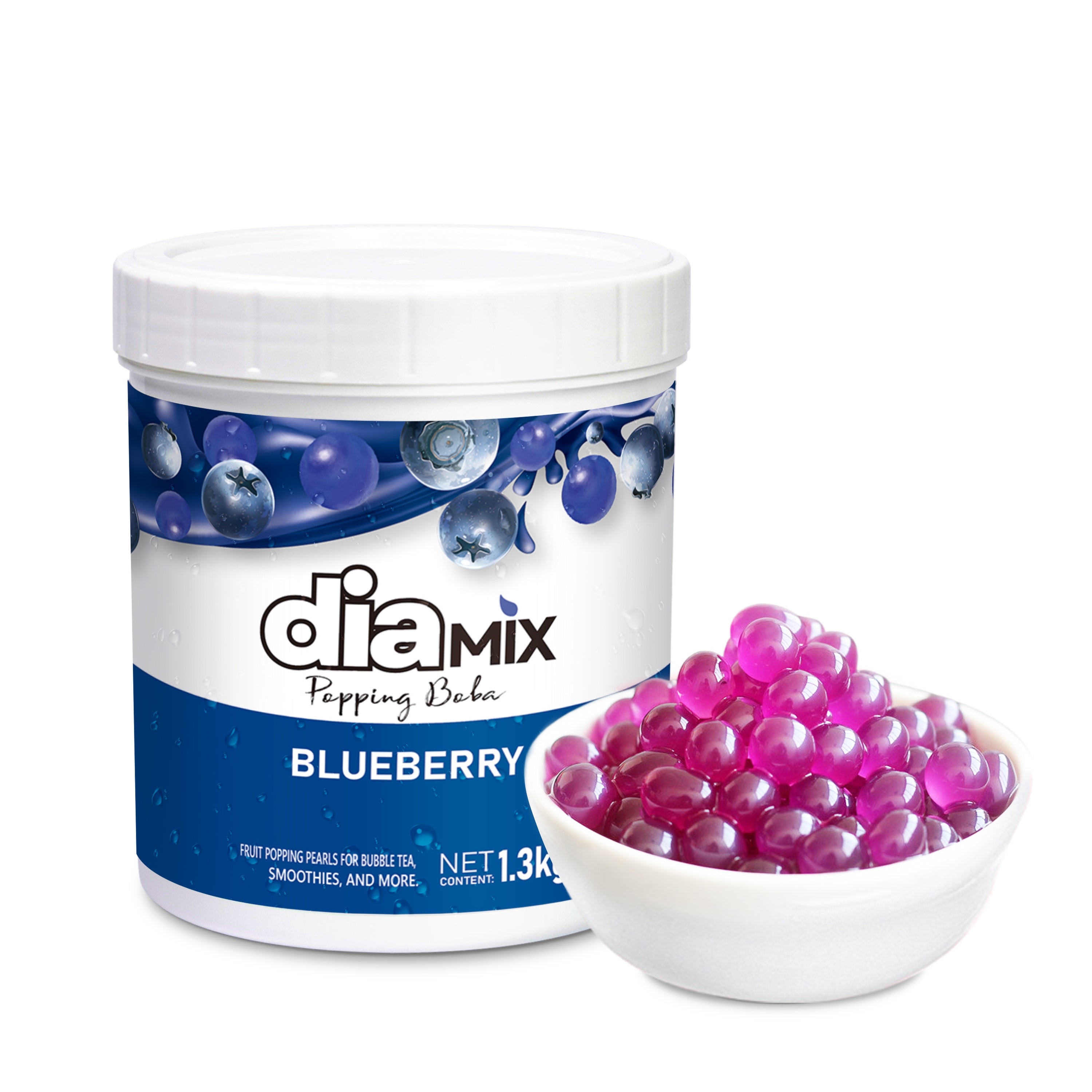 Blueberry Popping Pearls 1.3kg – Fruit Boba Caviar for Drinks