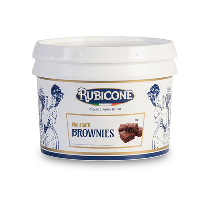 Variegato Brownies F118 – Dark Chocolate Ripple with Brownie Pieces for Gelato | Made in Italy by Rubicone & Distributed by Dia Supplies®