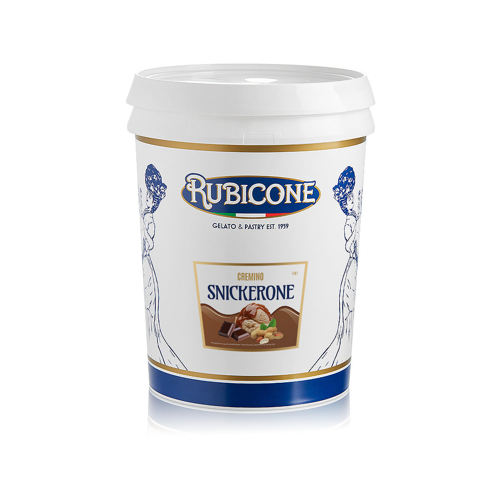 Cremino Snikerone F587 – Caramel & Chocolate Spread with Peanut Grains | Made in Italy by Rubicone & Distributed by Dia Supplies®