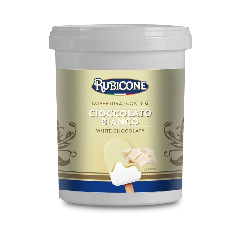 White Chocolate Coating F856 – Crunchy White Chocolate Coating for Gelato Sticks | Made in Italy by Rubicone & Distributed by Dia Supplies®