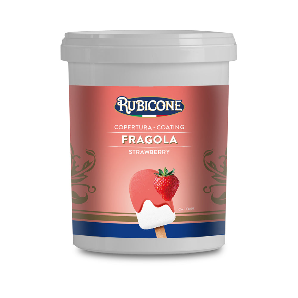 Strawberry Coating F859 – Crunchy Strawberry Chocolate Coating for Gelato | Made in Italy by Rubicone & Distributed by Dia Supplies®
