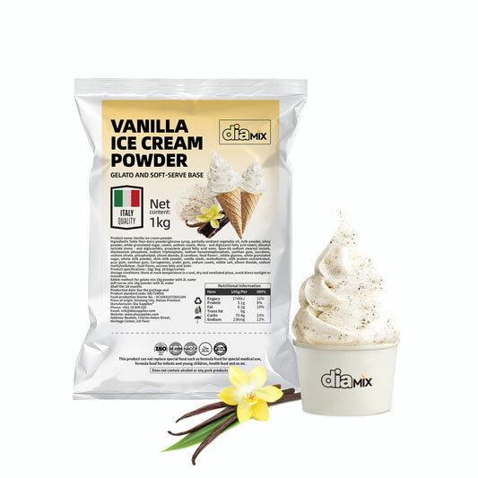 Vanilla Ice Cream Powder – Gelato & Soft-Serve Base | DIAMIX Italy Quality | Distributed by Dia Supplies®