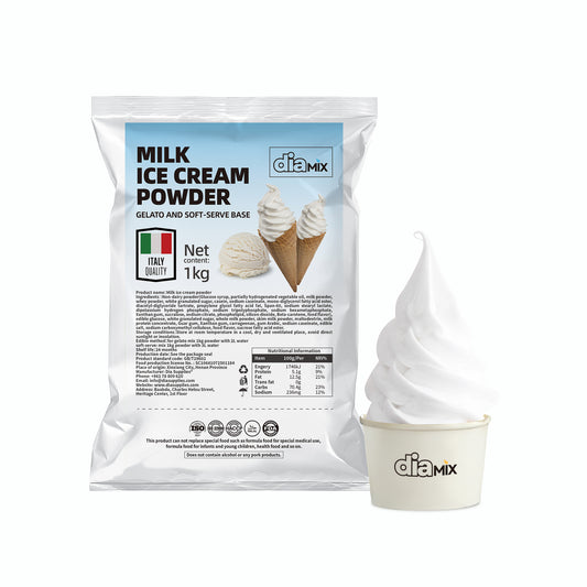Milk Ice Cream Powder – Gelato & Soft-Serve Base | DIAMIX Italy Quality | Distributed by Dia Supplies®