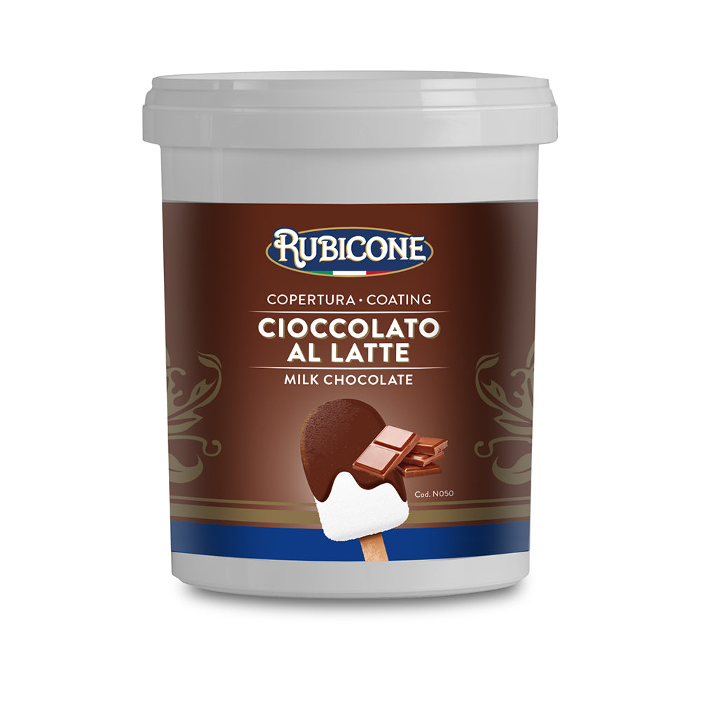Milk Chocolate Coating N050 – Crunchy Milk Chocolate Coating for Gelato Sticks | Made in Italy by Rubicone & Distributed by Dia Supplies®